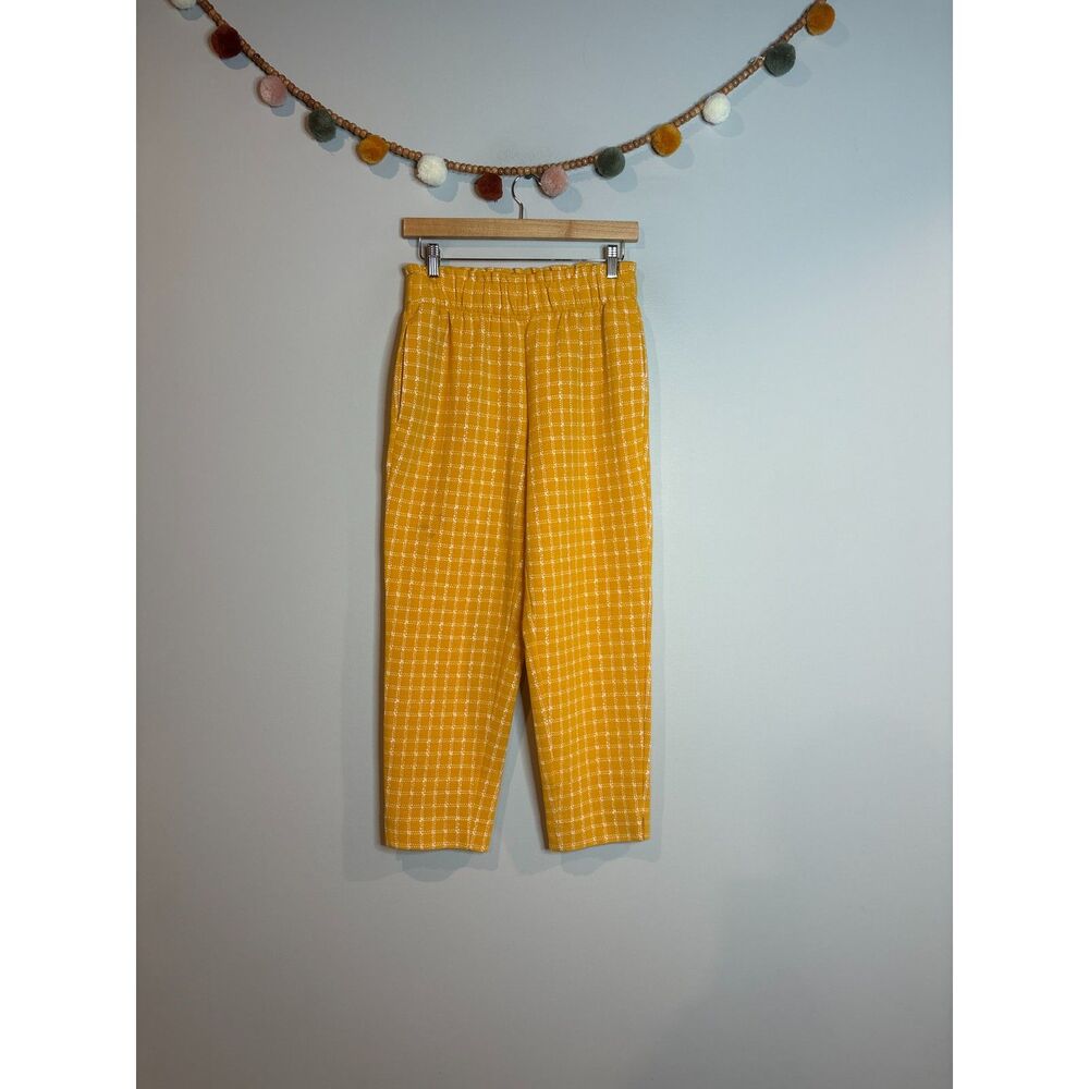 Ann Taylor yellow golden patterned pull on pants